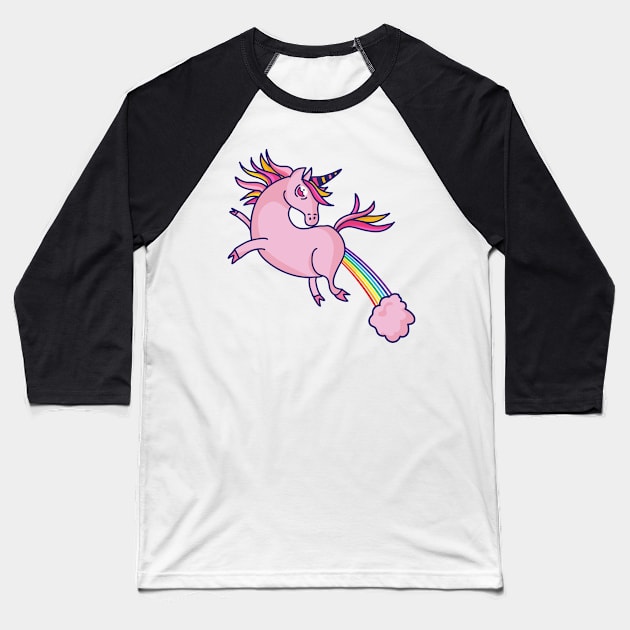 Flying Unicorn Baseball T-Shirt by TomCage